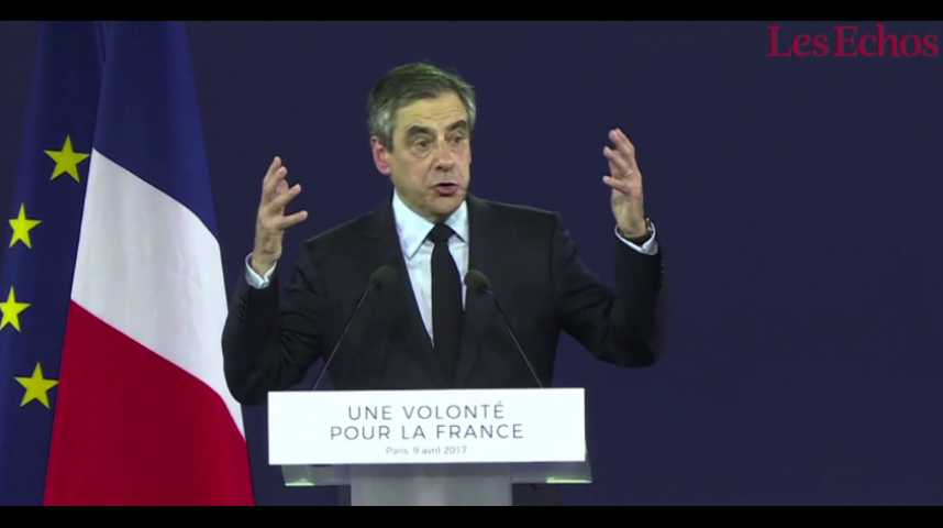 Illustration pour la vidéo Eliminé dans les sondages, Fillon attaque Macron : ce sera "encore 5 ans de demi-mesures"