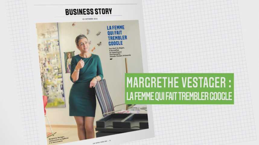 Illustration pour la vidéo Les Echos Week-End : Margrethe Vestager, la femme qui fait trembler Google