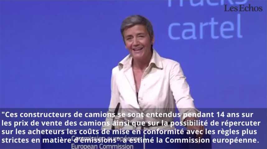 Illustration pour la vidéo « Cartel des camions » : l'Europe inflige une amende record