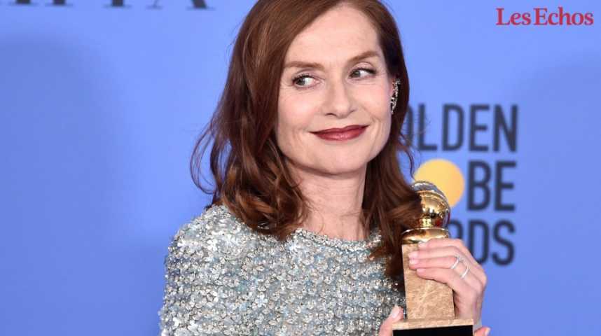 Illustration pour la vidéo Isabelle Huppert récompensée aux 74e Golden Globes