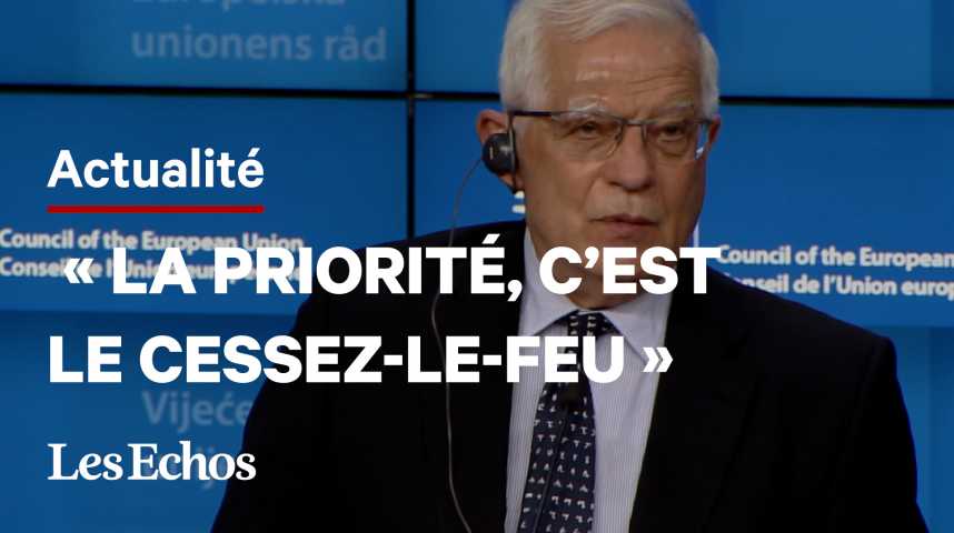 Illustration pour la vidéo Israël-Palestiniens: le chef de la diplomatie de l'UE appelle à un cessez-le-feu