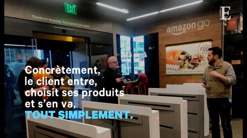 Illustration pour la vidéo Amazon ouvre son premier supermarché sans caisse