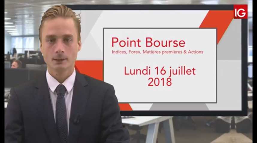 Illustration pour la vidéo Point Bourse IG du lundi 16 juillet