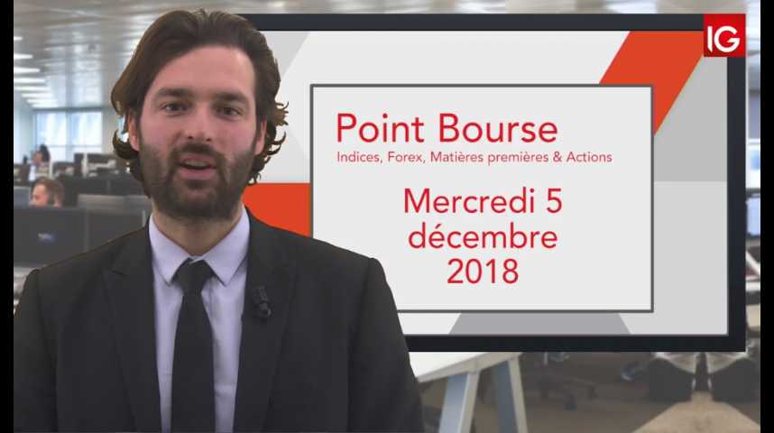 Illustration pour la vidéo Point Bourse IG du mercredi 5 décembre 2018