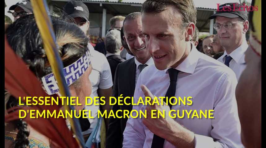 Illustration pour la vidéo L'essentiel des déclarations d'Emmanuel Macron en Guyane
