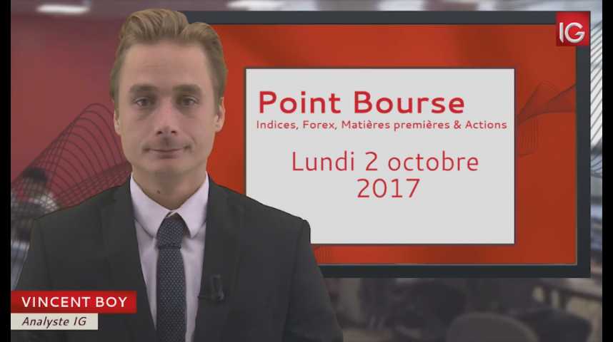 Illustration pour la vidéo Point Bourse du lundi 2 octobre 2017