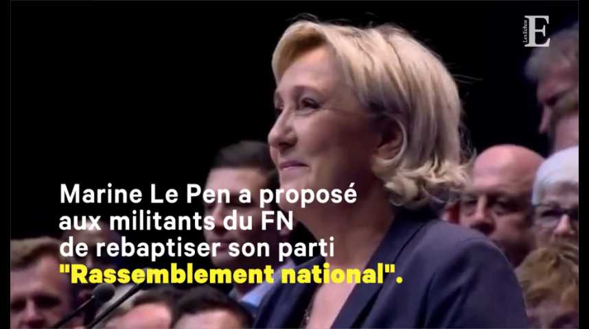 Illustration pour la vidéo Marine Le Pen veut rebaptiser le FN ; son père évoque un "assassinat politique"