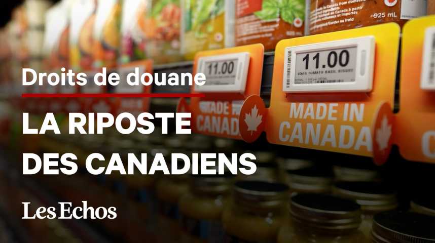 Illustration pour la vidéo Les Canadiens ripostent à Trump au supermarché et sur TikTok