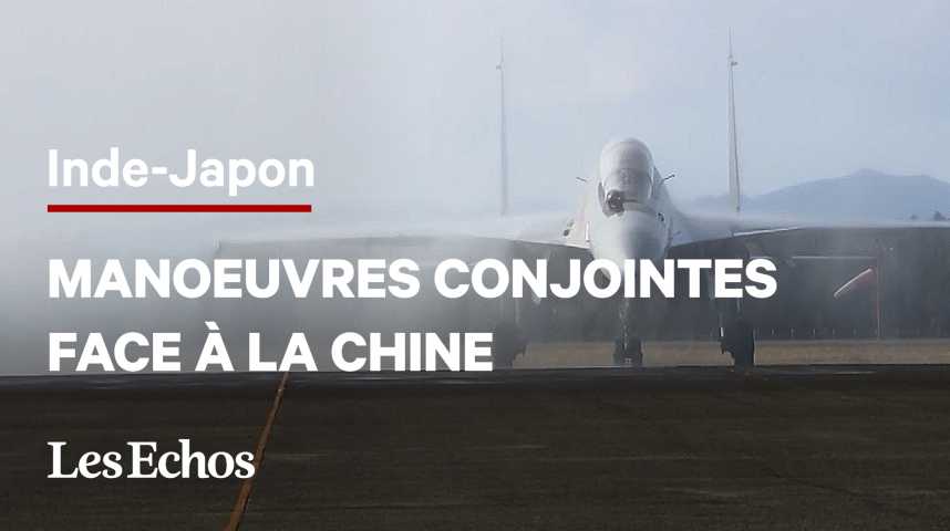 Illustration pour la vidéo Face à la Chine, le Japon et l'Inde manœuvrent ensemble dans le ciel