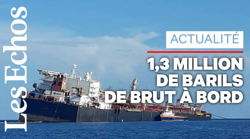 Illustration pour la vidéo Un pétrolier vénézuélien endommagé fait craindre une catastrophe environnementale