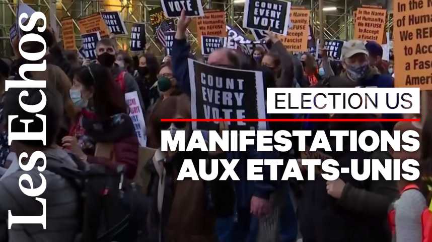 Illustration pour la vidéo « Comptez tous les votes » : manifestations à New York et en Pennsylvanie