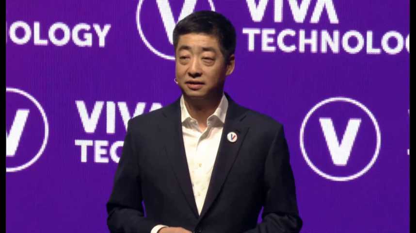 Illustration pour la vidéo Ken Hu (Huawei) annonce un investissement de 35 millions d'euros dans son OpenLab de Paris