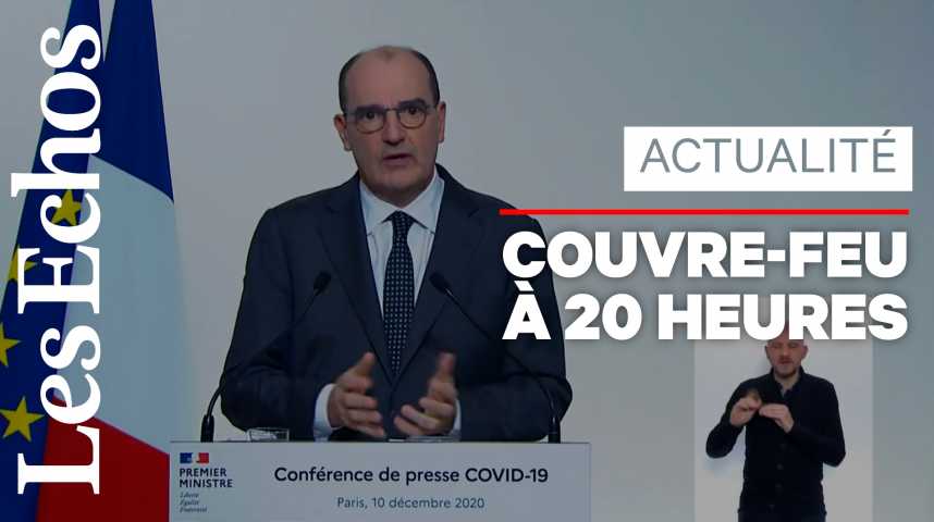 Illustration pour la vidéo Couvre-feu et fêtes de fin d’année : les annonces de Jean Castex