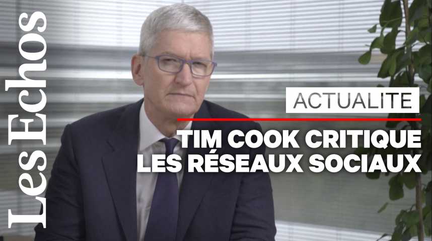 Illustration pour la vidéo Tim Cook (Apple) critique fortement les réseaux sociaux