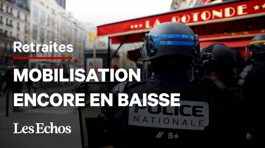 Illustration pour la vidéo Retraites : mobilisation encore en baisse dans les cortèges